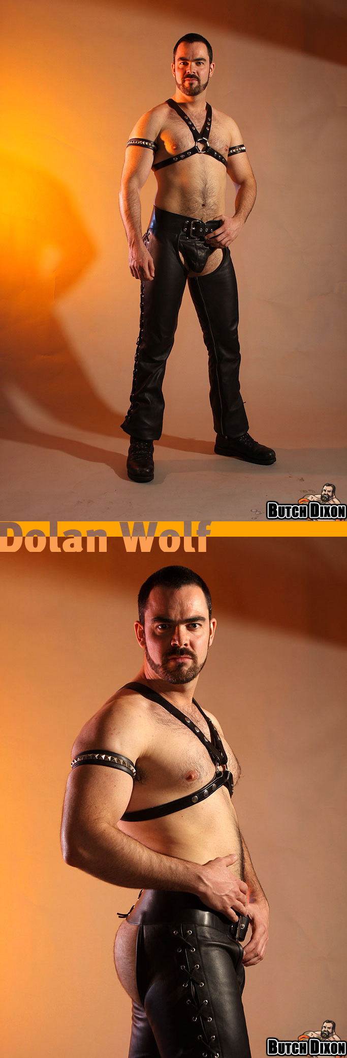 Dolan Wolf in a Leather Jockstrap